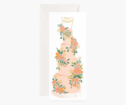 Tall Wedding Cake Money Holder Card - Single Card - Greeting Card with Envelope
