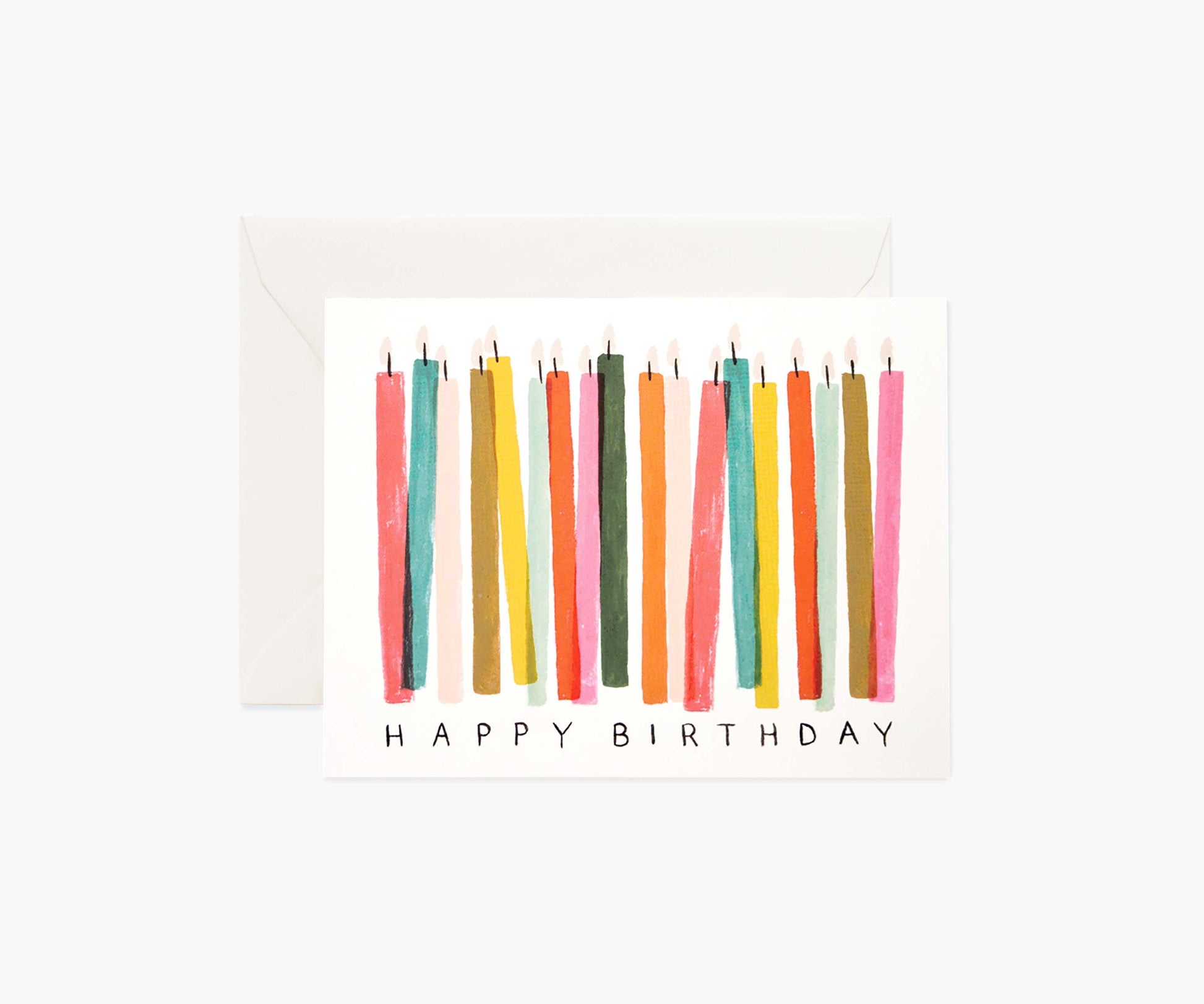 Birthday Candles Birthday Card - Single Card - Greeting Card with Envelope