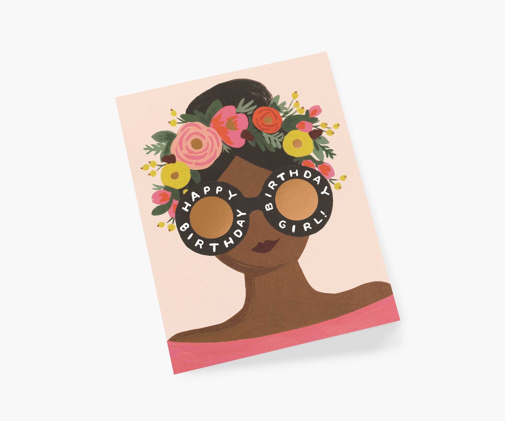 Flower Crown Birthday Girl Birthday Card - Single Card