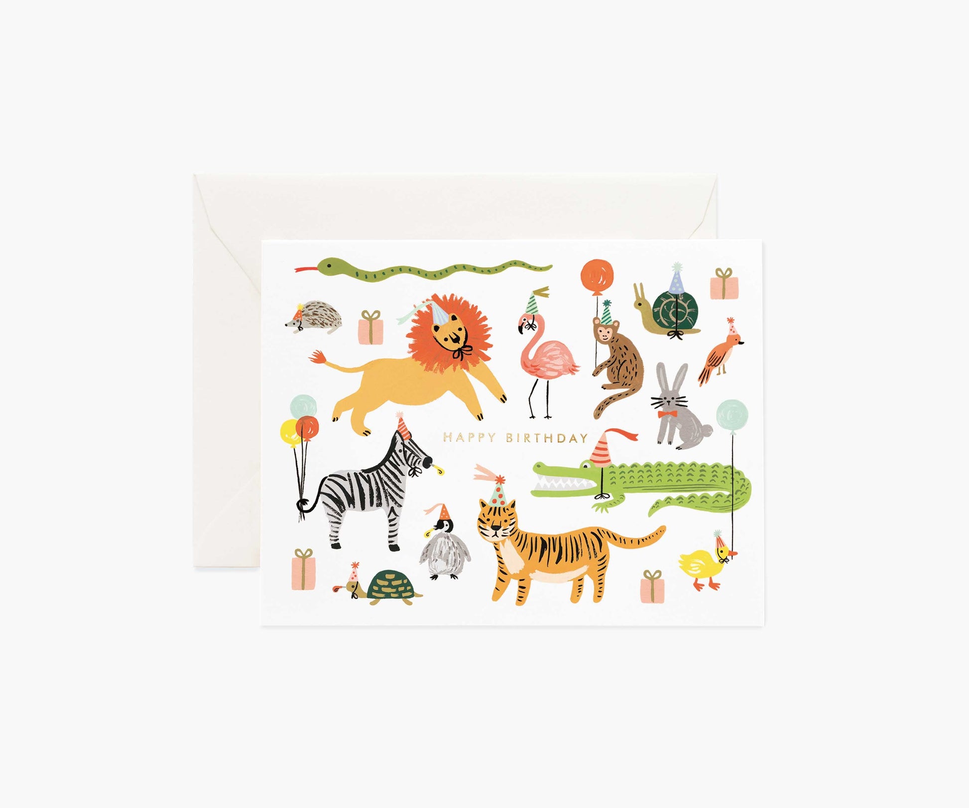 Party Animals Birthday Card - Single Card - Greeting Card with Envelope