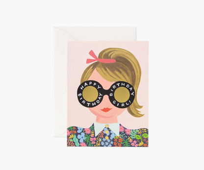 Meadow Birthday Girl Birthday Card - Single Card - Greeting Card with Envelope