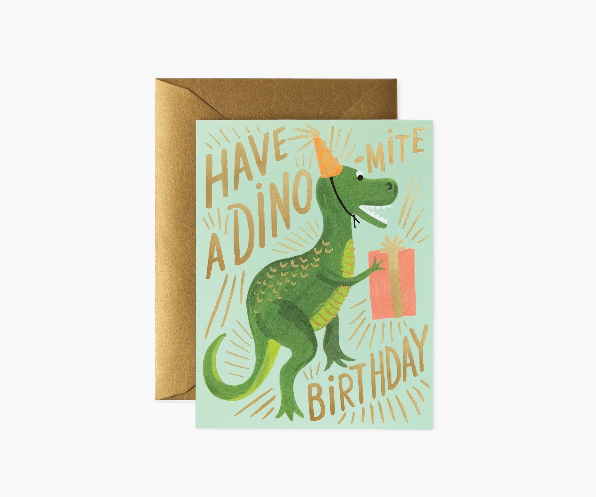 Dino-Mite Birthday Card - Single Card - Greeting Card with Envelope