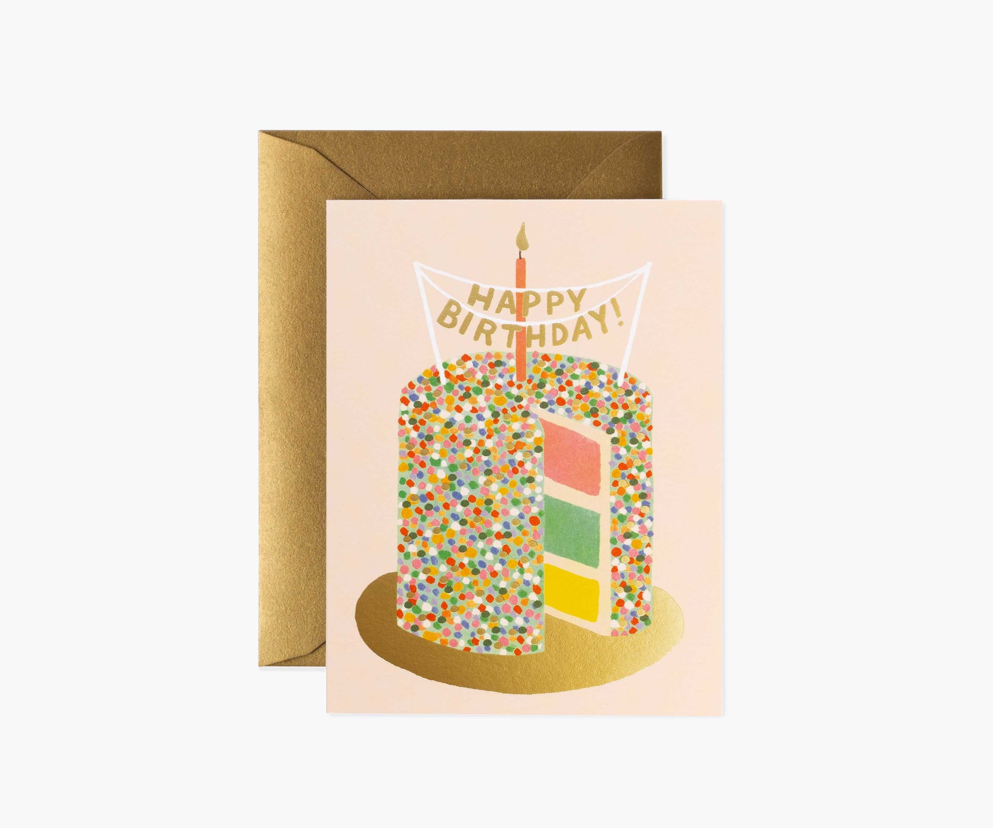 Layer Cake Birthday Card - Single Card - Greeting Card with Envelope