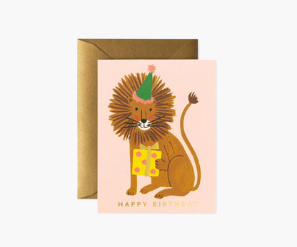Lion Birthday Card - Single Card - Greeting Card with Envelope