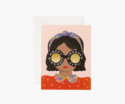 Headband Birthday Girl Birthday Card - Single Card - Comfortable Hair Accessory