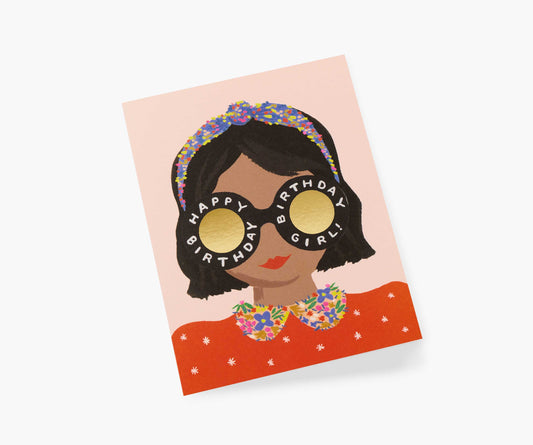 Headband Birthday Girl Birthday Card - Single Card