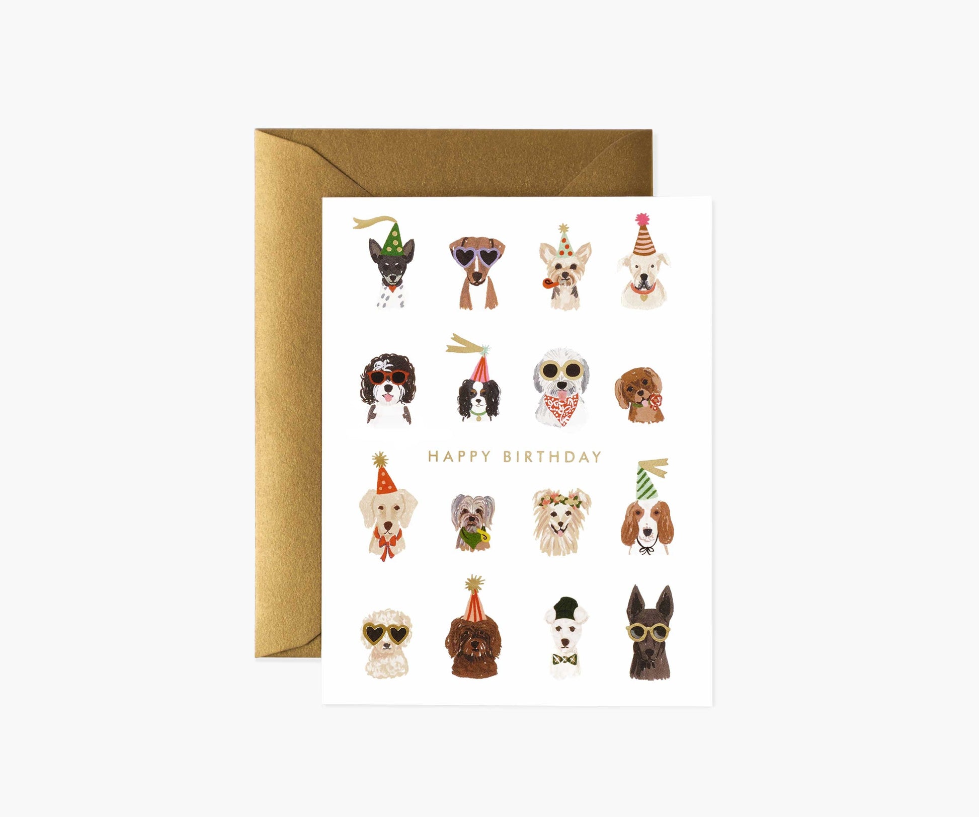 Party Pups Birthday Card - Single Card - Greeting Card with Envelope