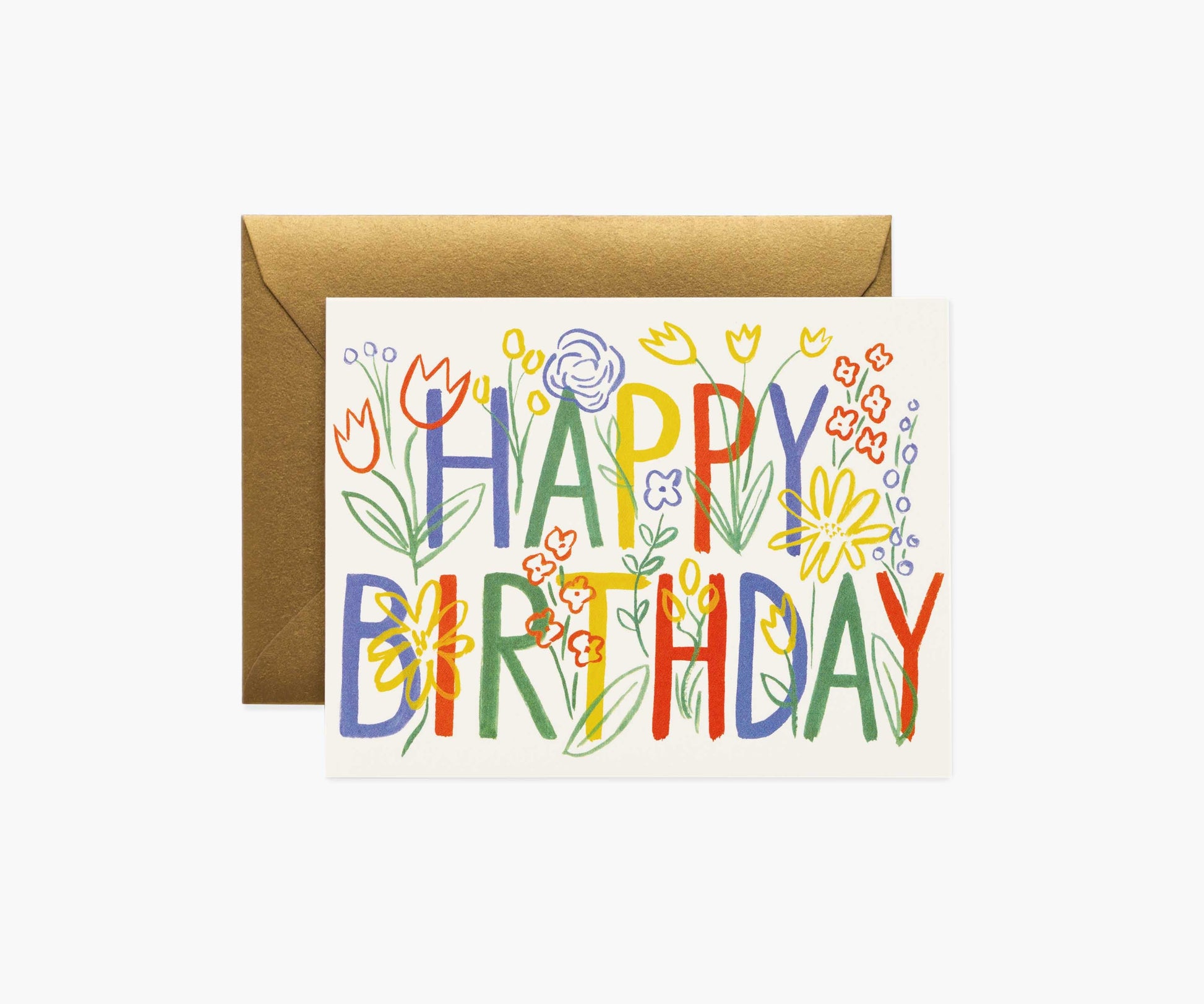 Brushstroke Birthday Card - Single Card - Greeting Card with Envelope