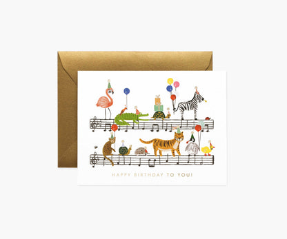 Happy Birthday Song Birthday Card - Single Card - Greeting Card with Envelope