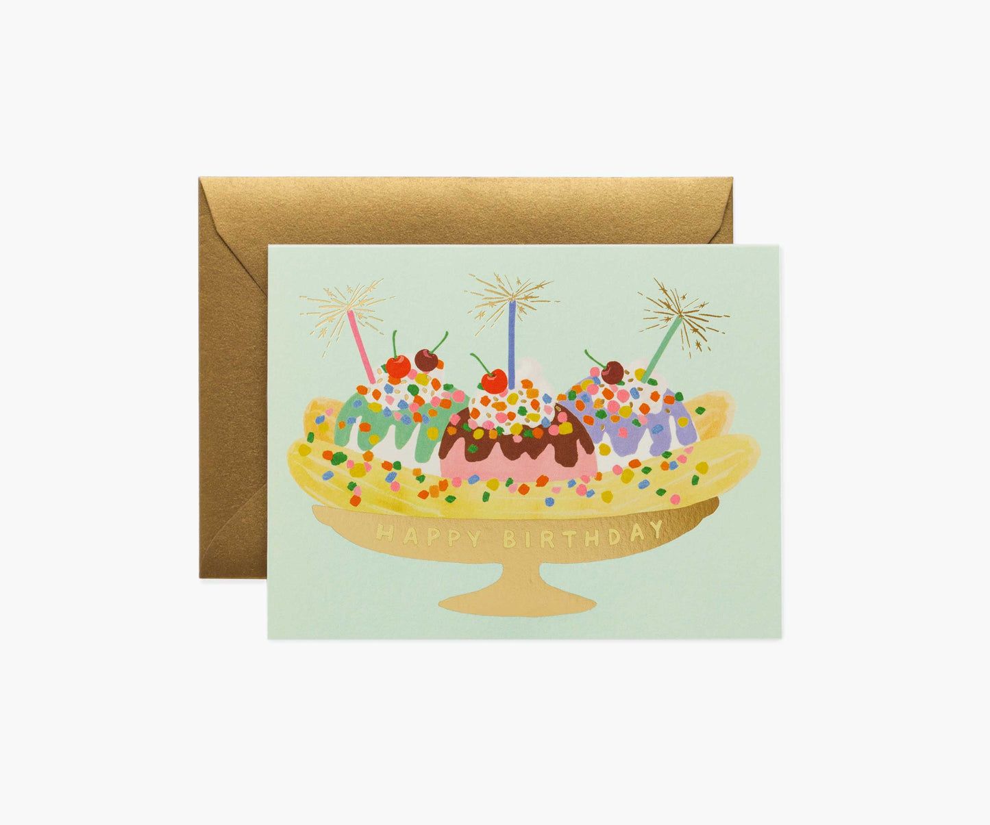 Banana Split Birthday Card - Single Card - Greeting Card with Envelope