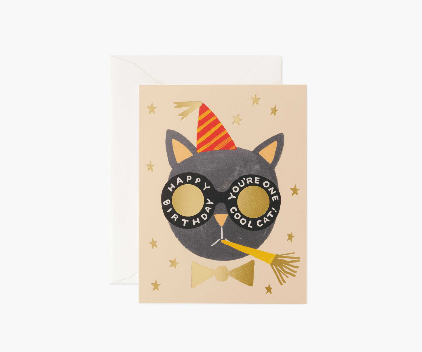 Birthday Cat Birthday Card - Single Card - Greeting Card with Envelope
