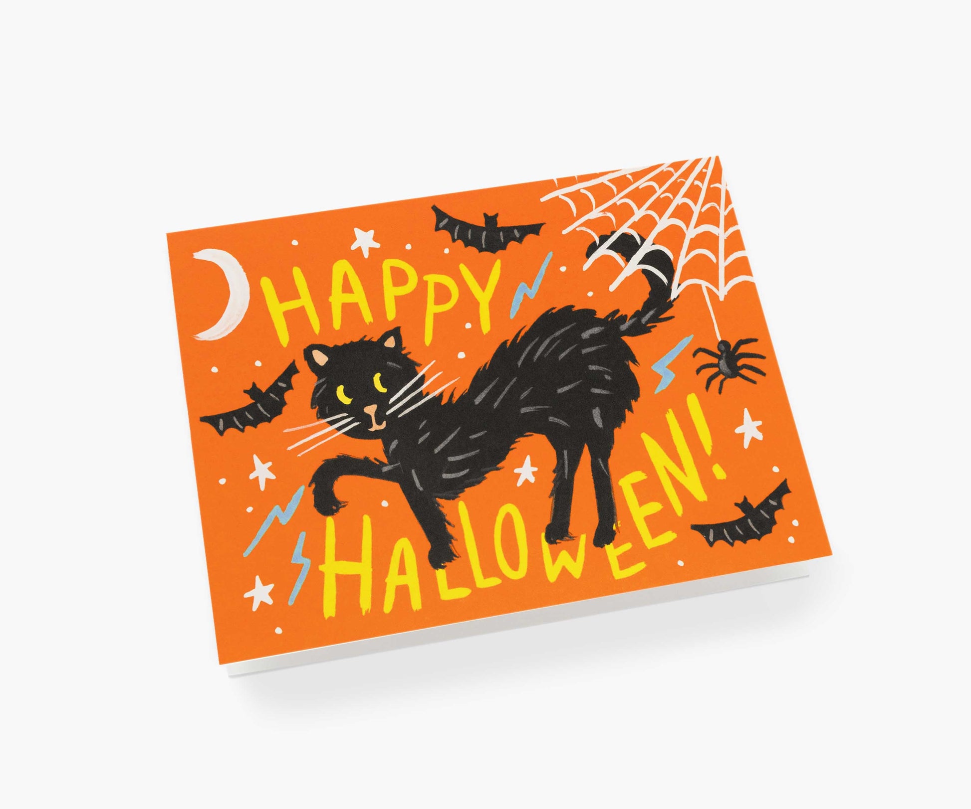 Black Cat Halloween Card - Single Card