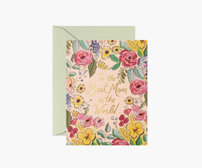 Best Mom in the World Mother's Day Card - Single Card - Greeting Card with Envelope