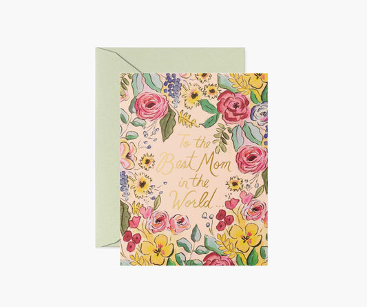 Best Mom in the World Mother's Day Card - Single Card - Greeting Card with Envelope