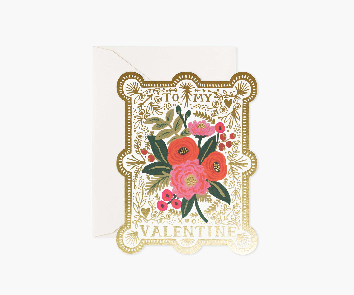 Vintage Valentine Valentine's Day Card - Single Card - Greeting Card with Envelope