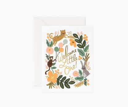 Menagerie Baby Card - Single Card - Greeting Card with Envelope