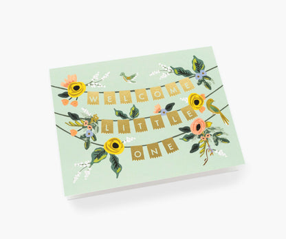 Welcome Garland Baby Card - Single Card