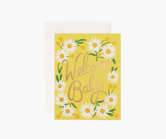 Daisy Baby Card - Single Card - Greeting Card with Envelope