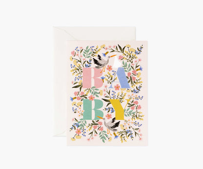 Mayfair Baby Card - Single Card - Greeting Card with Envelope
