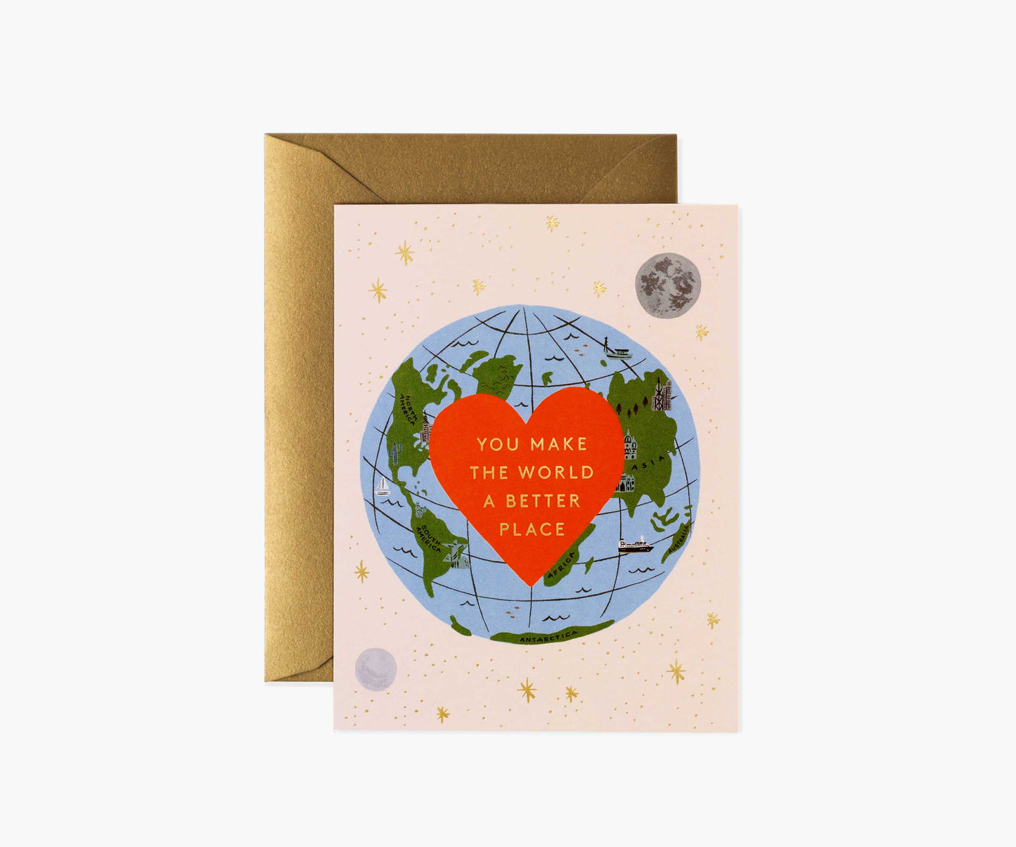 You Make the World Better Love & Friendship Card - Single Card - Greeting Card with Envelope