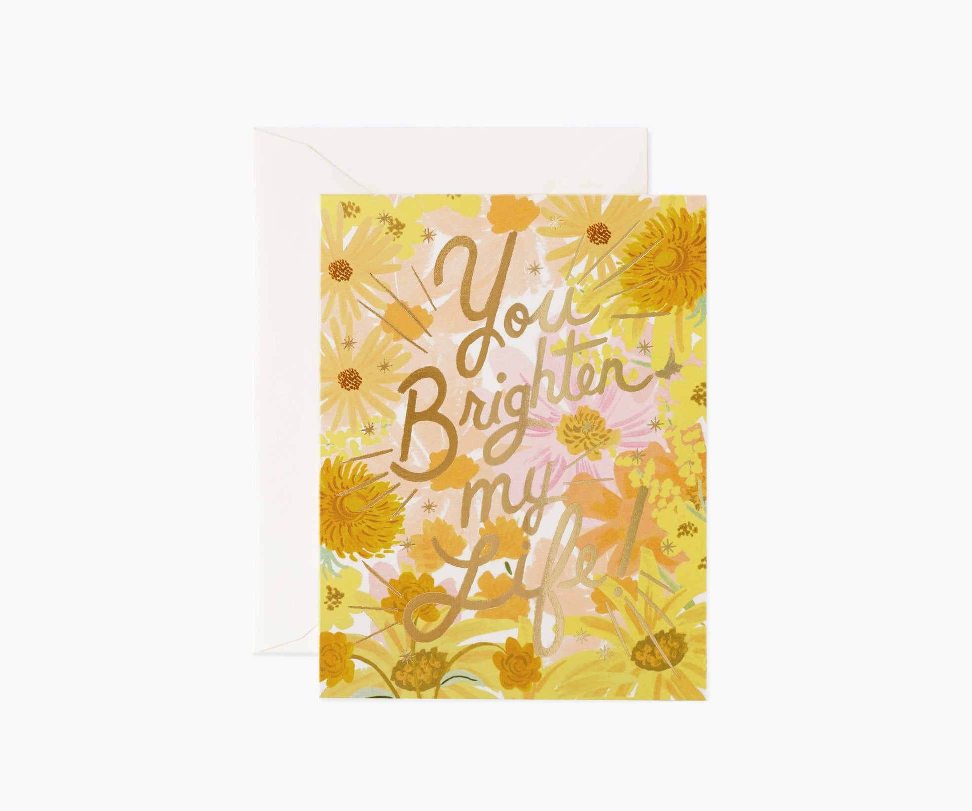 You Brighten My Life Love & Friendship Card - Single Card - Greeting Card with Envelope