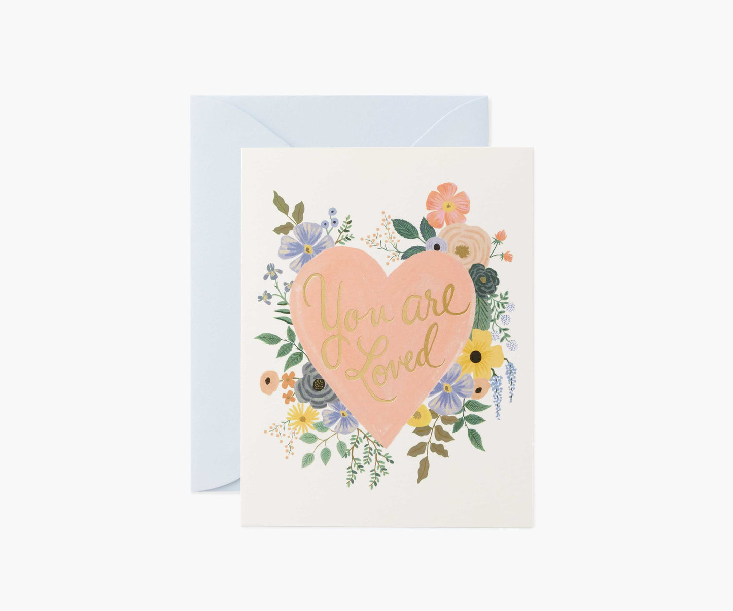 You Are Loved Heart Love & Friendship Card - Single Card - Greeting Card with Envelope