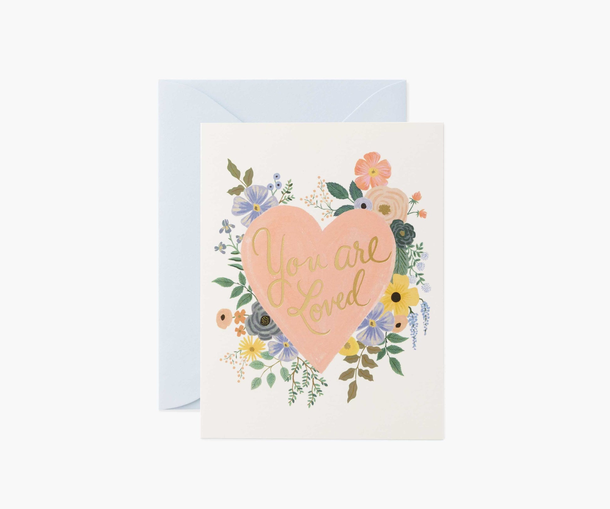 You Are Loved Heart Love & Friendship Card - Single Card - Greeting Card with Envelope