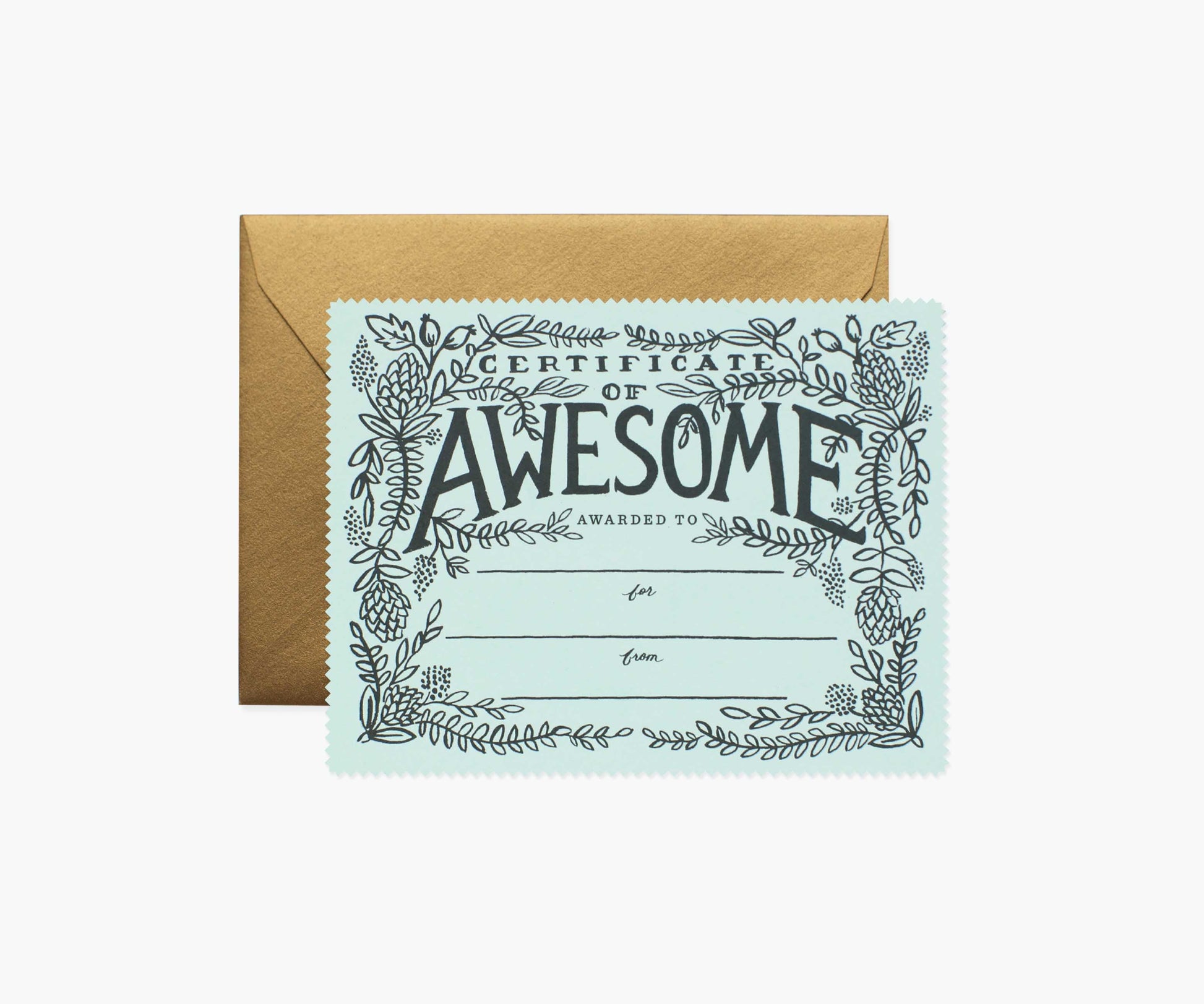 Certificate of Awesome Love & Friendship Card - Single Card - Greeting Card with Envelope