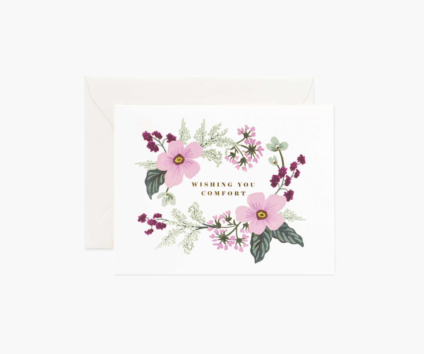 Wishing You Comfort Bouquet Sympathy Card - Single Card - Greeting Card with Envelope