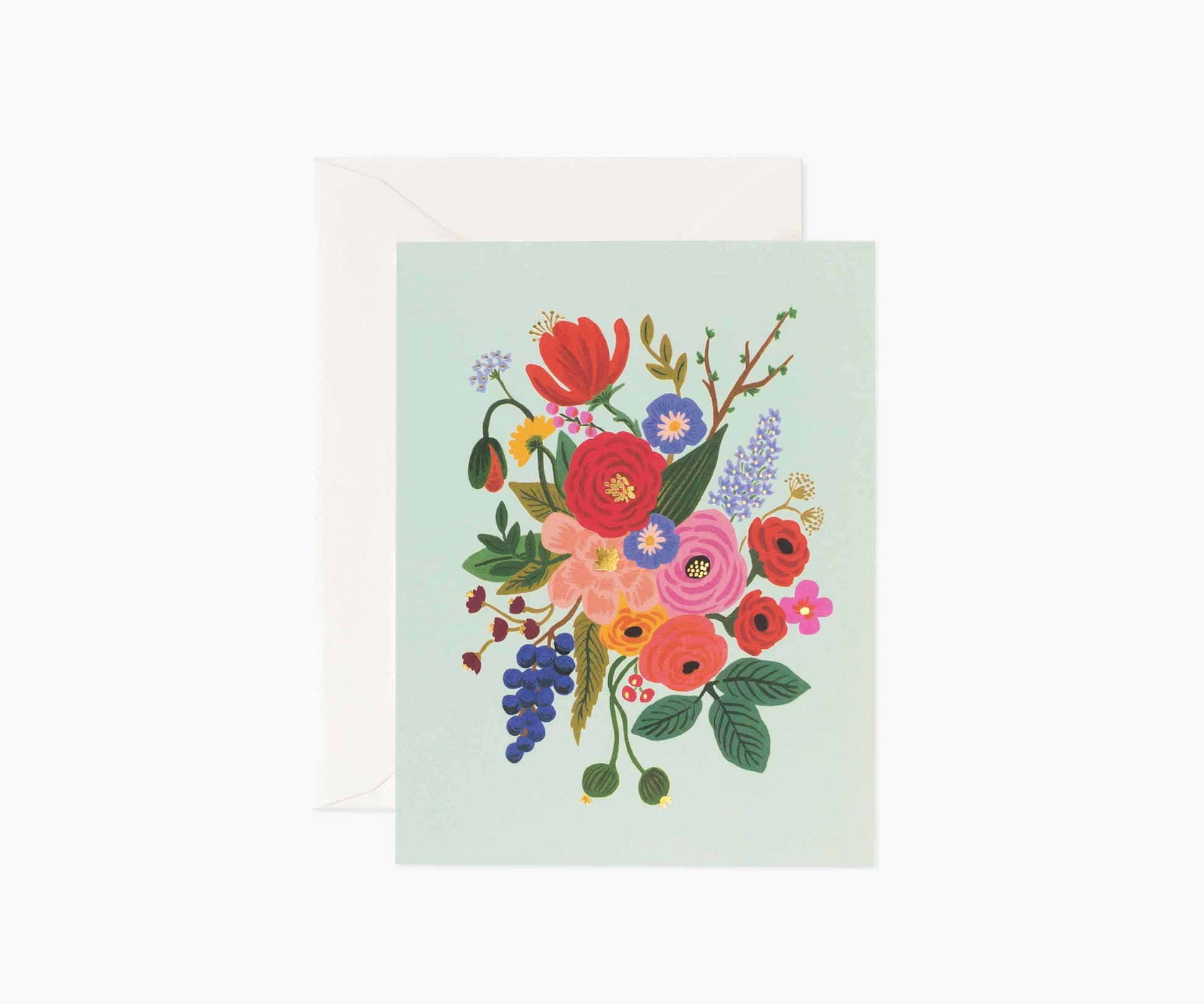 Garden Party Mint Everyday Card - Single Card - Greeting Card with Envelope