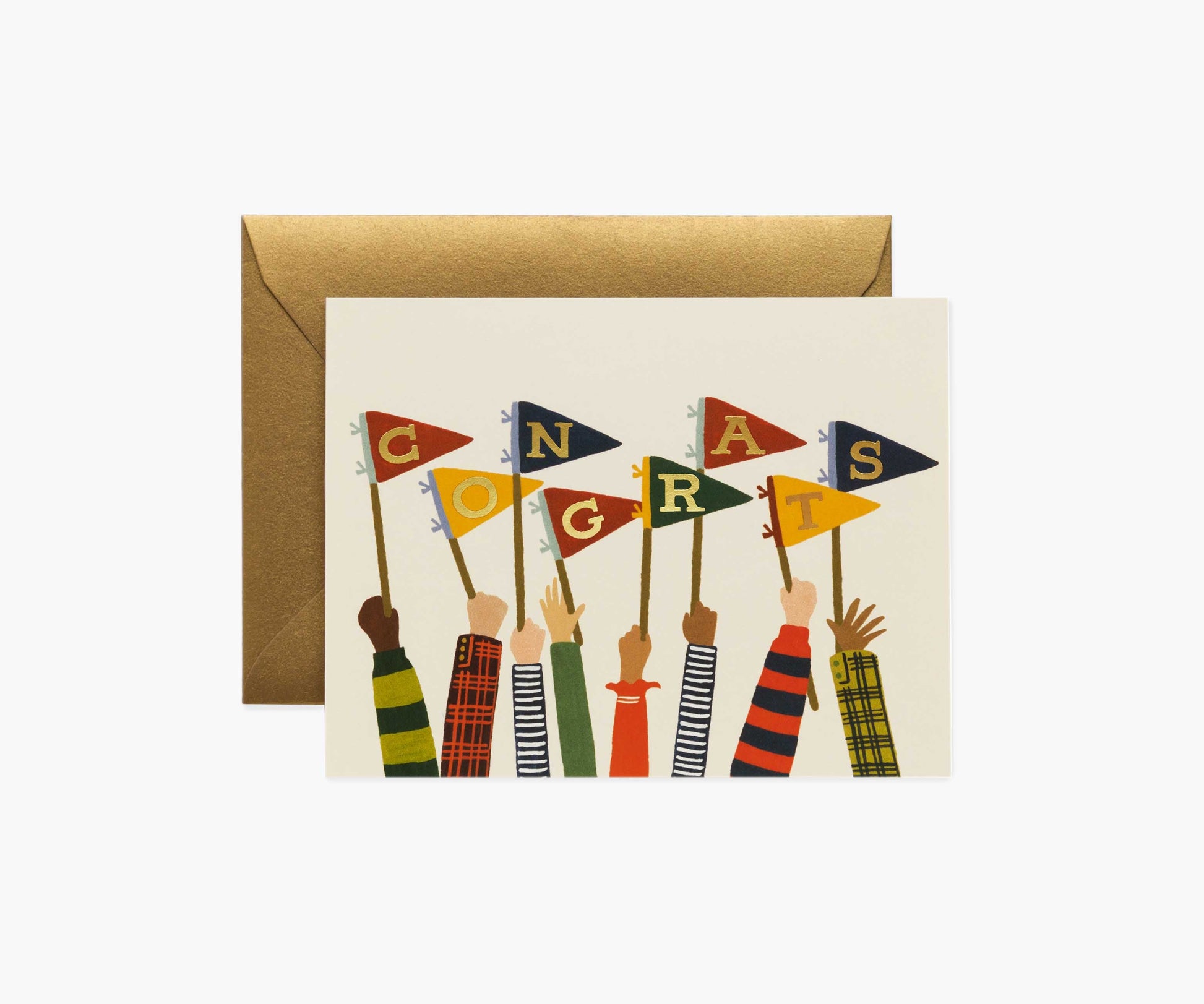 Congrats Pennants Congrats Card - Single Card - Retractable Gel Pens
