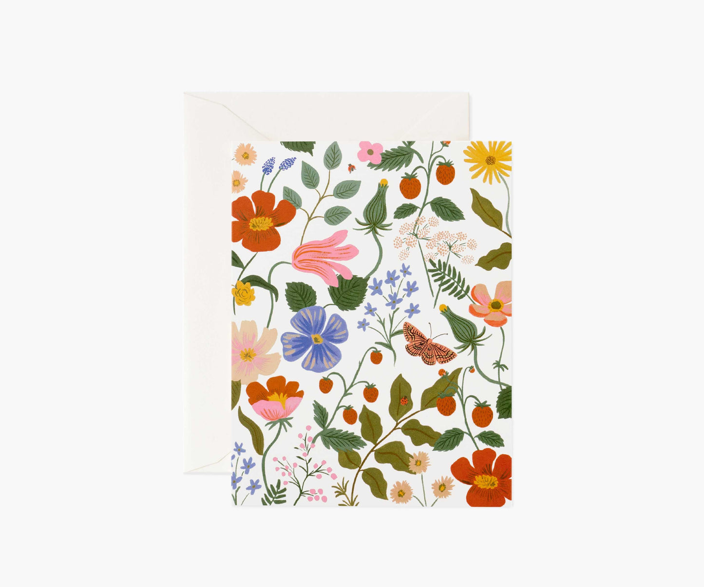 Strawberry Fields Cream Everyday Card - Single Card - Greeting Card with Envelope