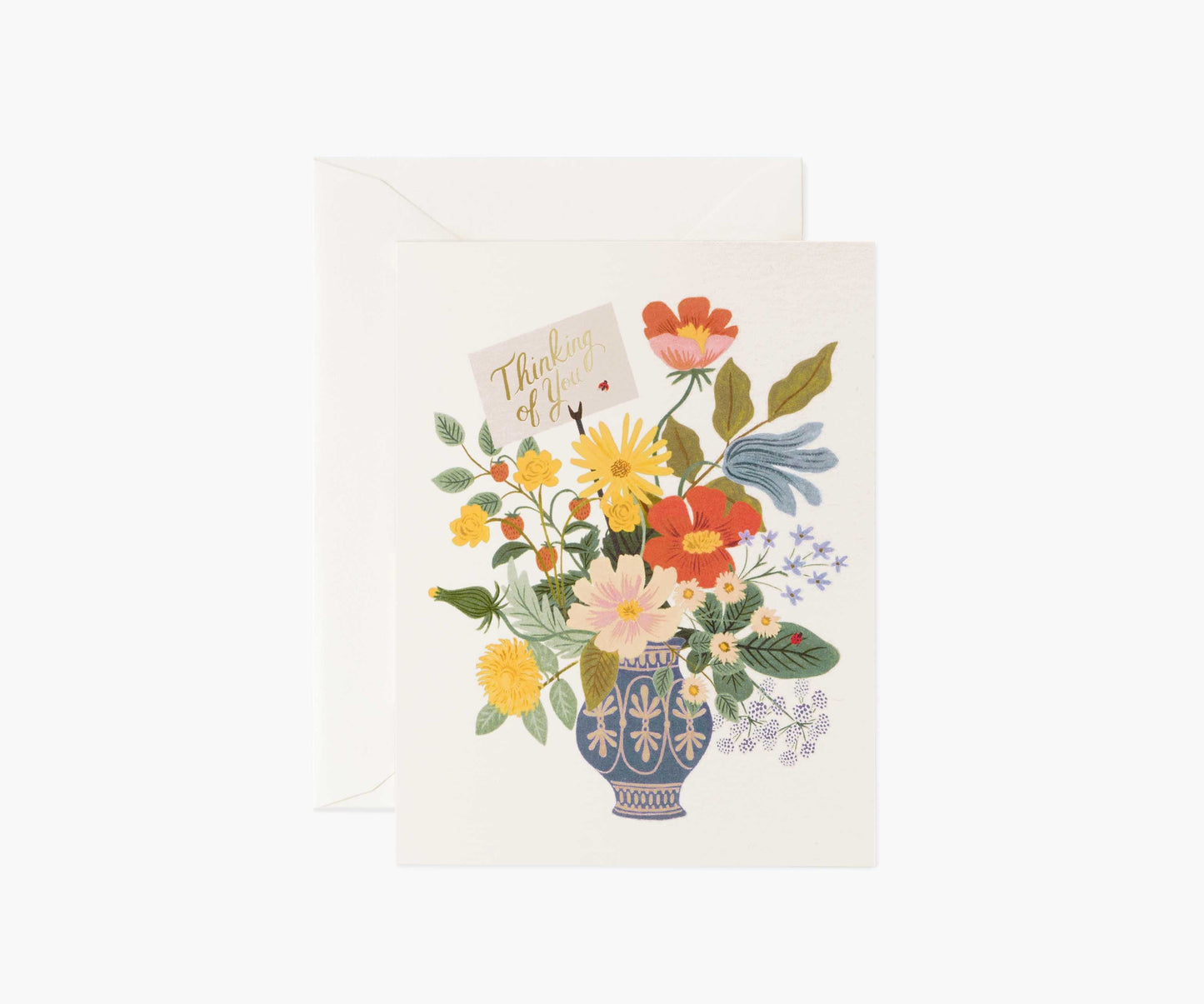 Thinking of You Bouquet Sympathy Card - Single Card - Greeting Card with Envelope