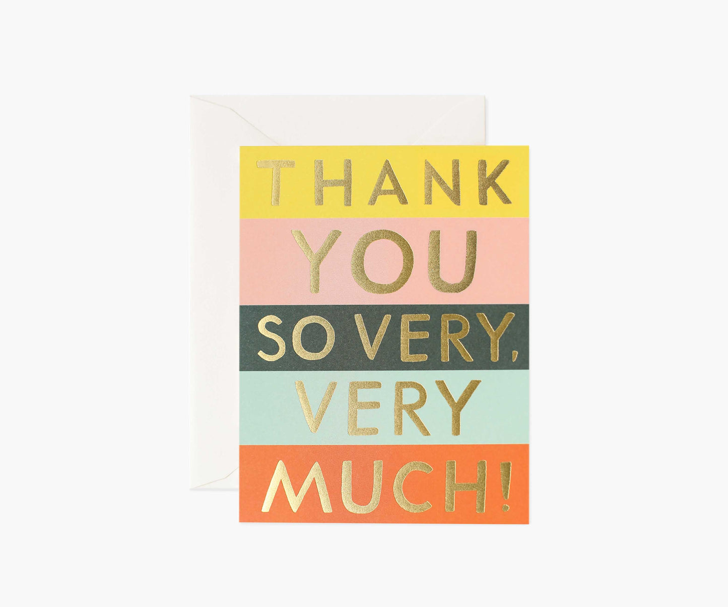 Color Block Thank You Card - Single Card - Greeting Card with Envelope