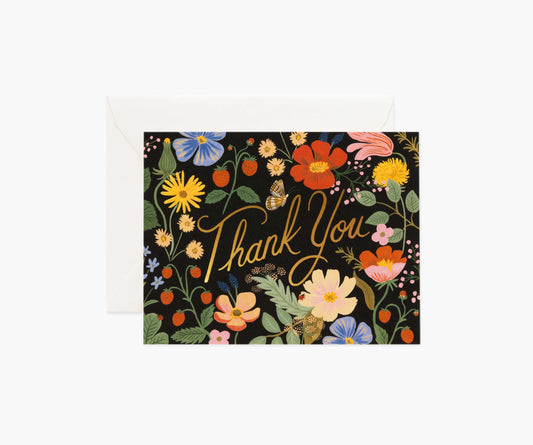 Strawberry Fields Thank You Card - Single Card - Greeting Card with Envelope