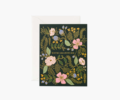With Gratitude Thank You Card - Single Card - Greeting Card with Envelope
