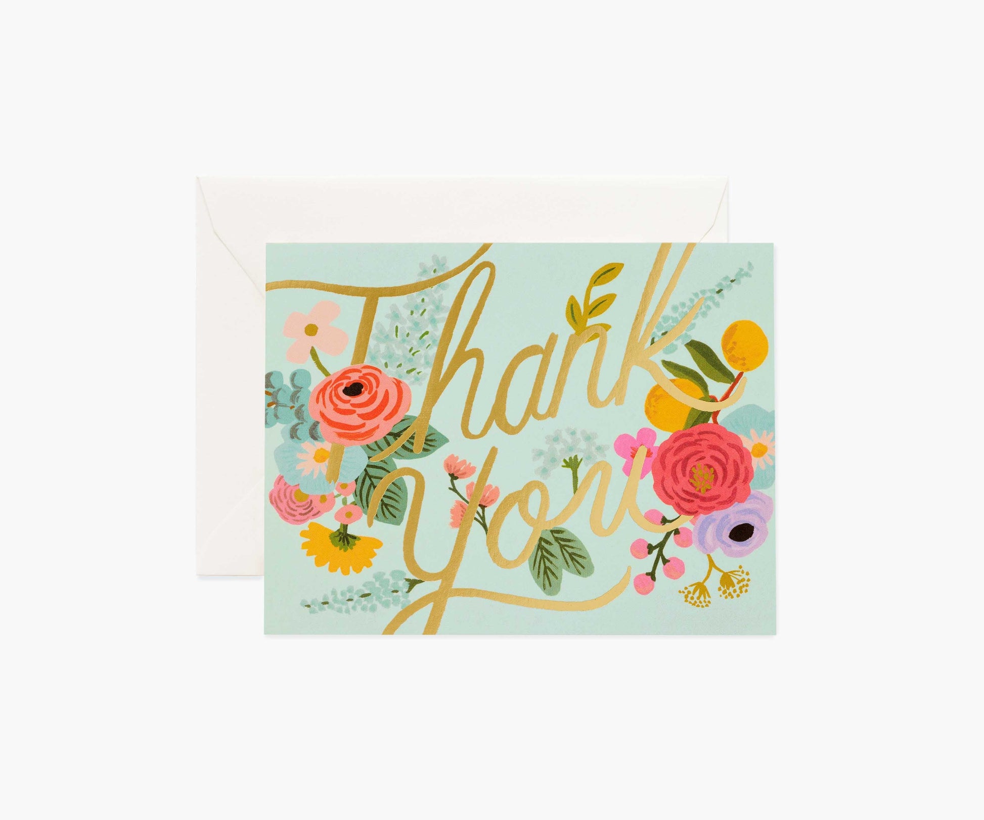 Mint Garden Thank You Card - Single Card - Greeting Card with Envelope