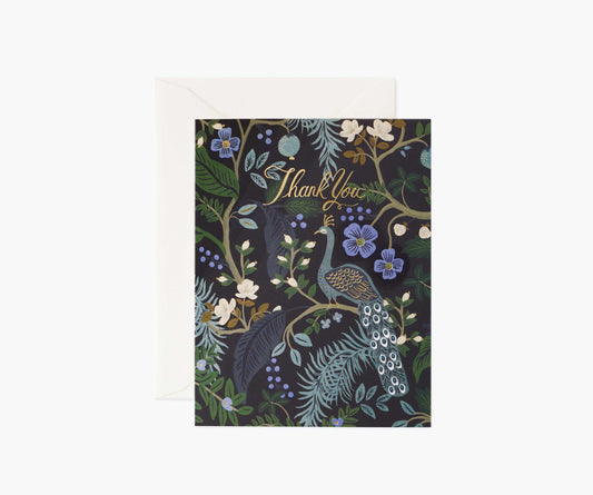 Peacock Thank You Card - Single Card - Greeting Card with Envelope