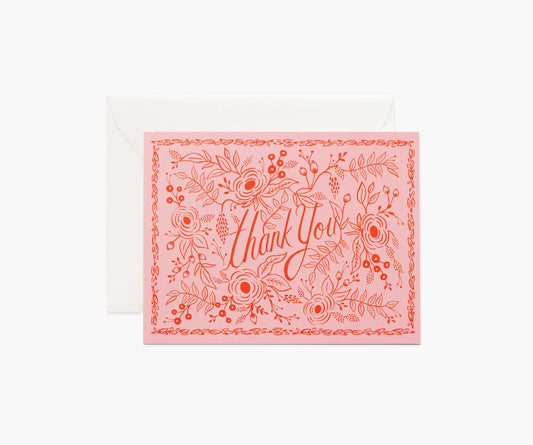 Rosé Thank You Card - Single Card - Greeting Card with Envelope