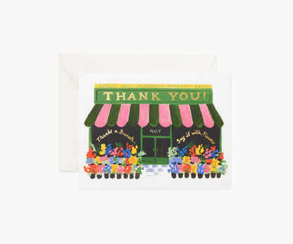 Flower Shop Thank You Card - Single Card - Greeting Card with Envelope
