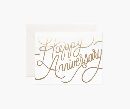 Happy Anniversary Card - Single Card - Greeting Card with Envelope