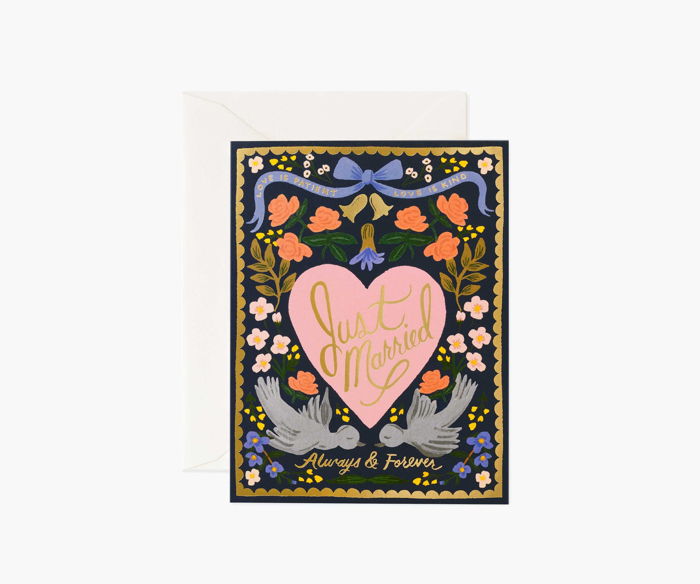 Love Birds Wedding Card - Single Card - Greeting Card with Envelope