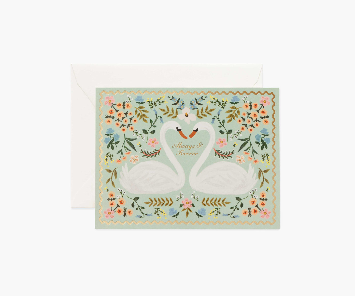 Always & Forever Swans Wedding Card - Single Card - Greeting Card with Envelope