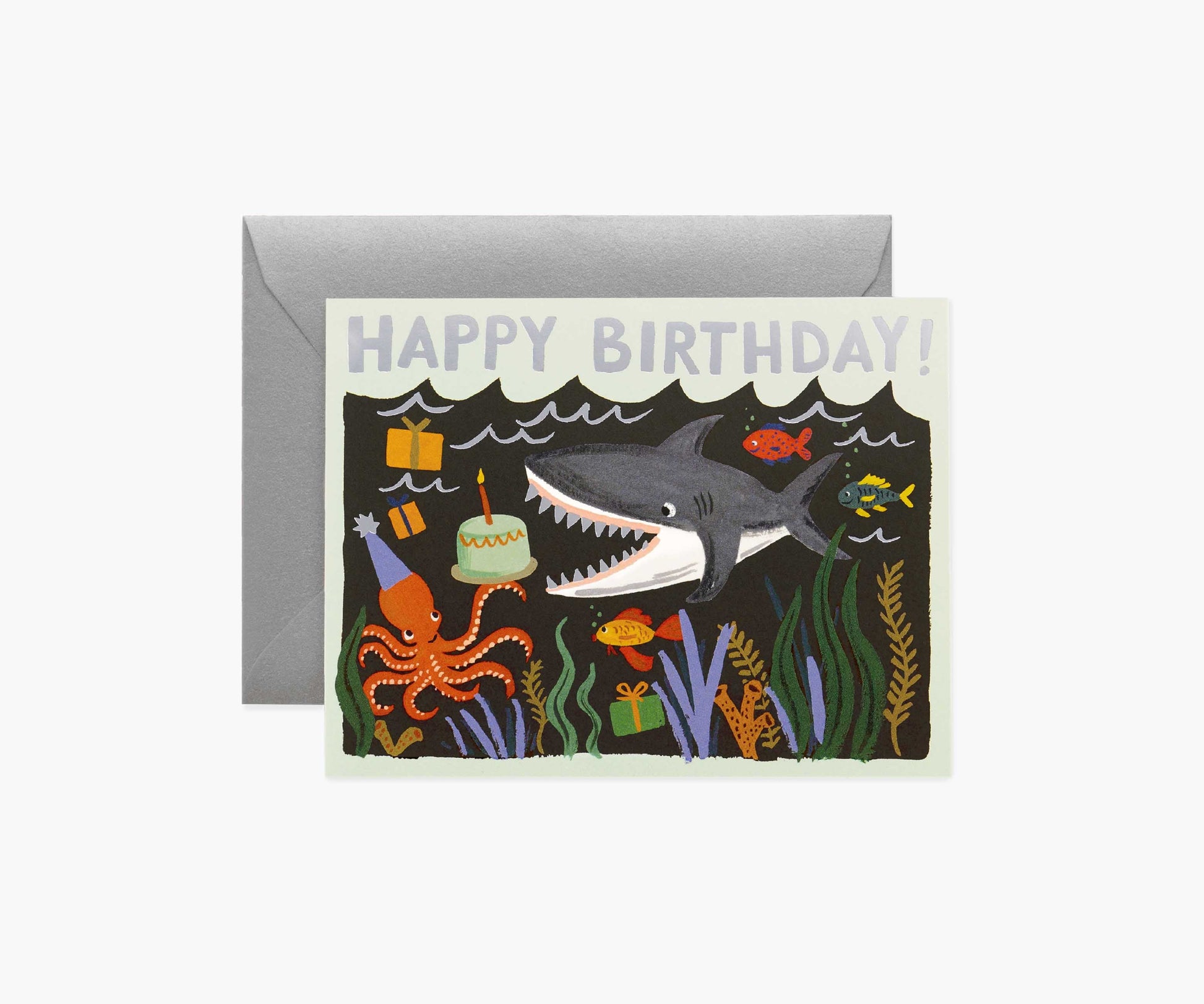 Shark Birthday Card - Single Card - Greeting Card with Envelope