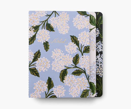 Stitched Notebook Set - Hydrangea - Lined Notebook Journal