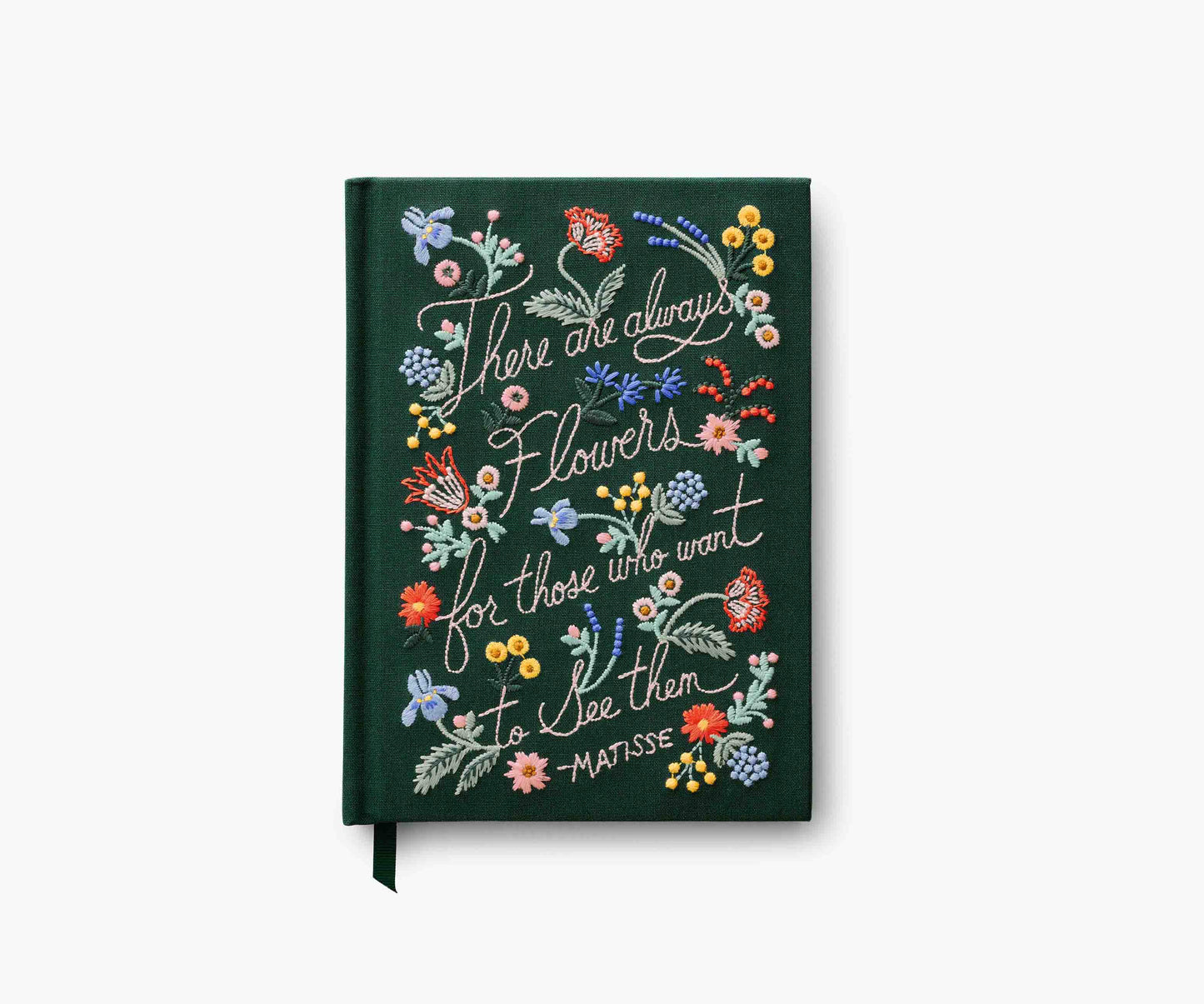 Embroidered Journal - There Are Always Flowers - Lined Notebook Journal