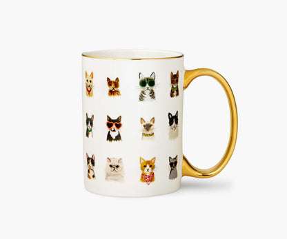 Porcelain Mug - Cool Cats - Porcelain Coffee Mug