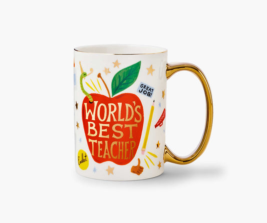 Porcelain Mug - World's Best Teacher - Porcelain Coffee Mug