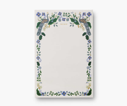 Large Memo Notepad - Peacock - Tear-Off Notepad