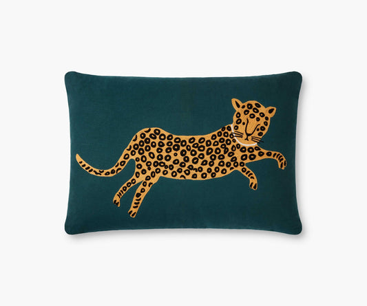 Leopard Embroidered Pillow - Metallic Gold - Embroidered Throw Pillow